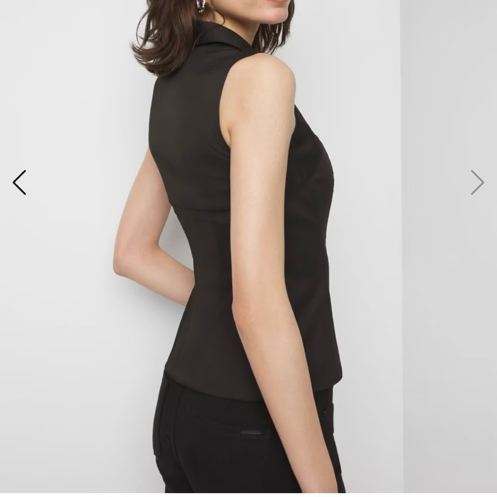 WHBM Petite sleeveless poplin corset shirt- size 12P - Picture 3 of 6